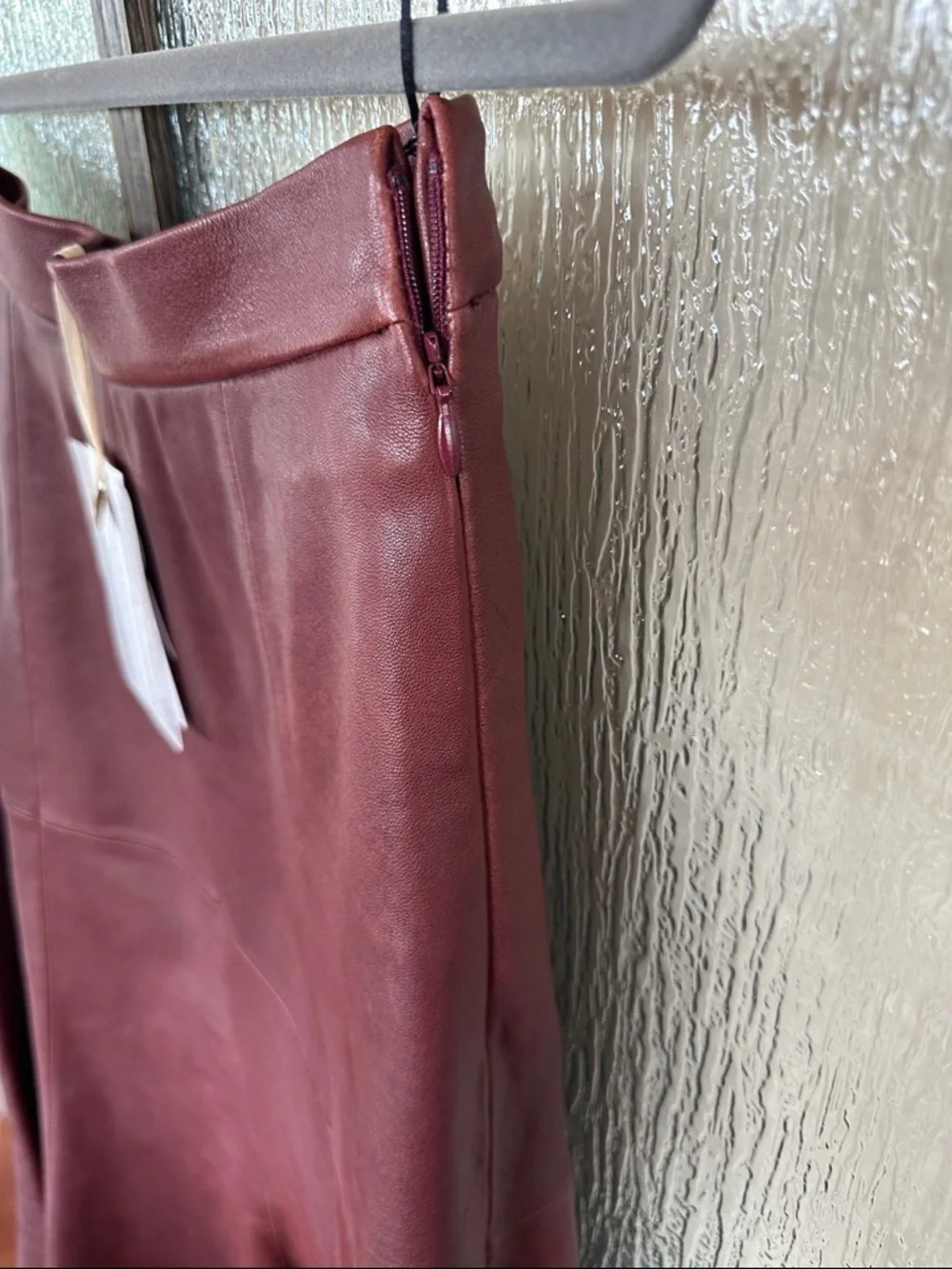 forte_forte Women’s Leather A-Line Midi Skirt in Burgundy size 6 NWT ret $1,000